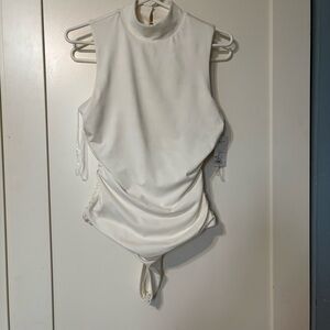 5/$30 SO Body Suit Sleeveless White Women's Top M NWT